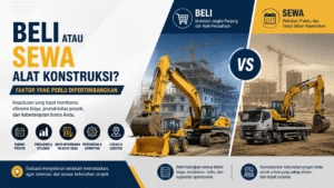 Perbandingan pilihan beli atau sewa alat konstruksi berdasarkan kebutuhan dan kondisi proyek