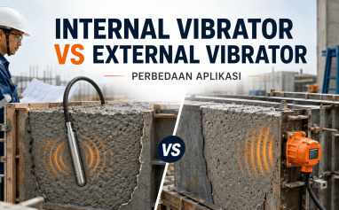 Perbandingan internal vibrator pada beton segar dan external vibrator pada formwork